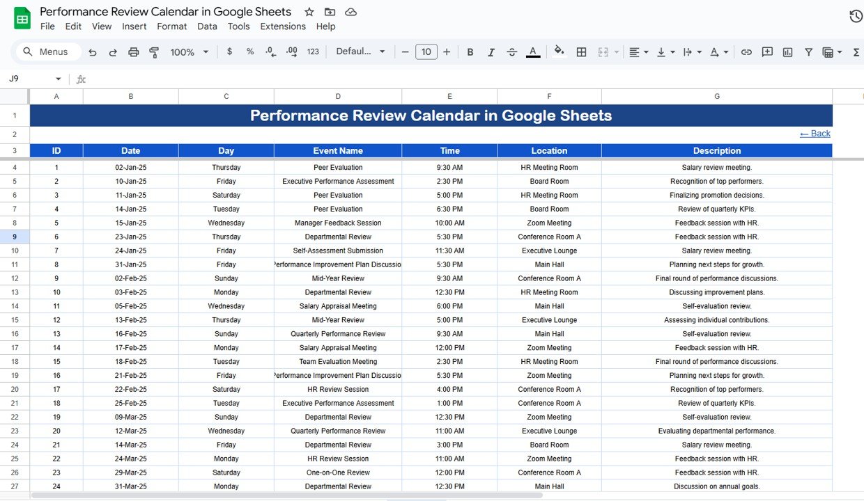 Events Sheet Tab