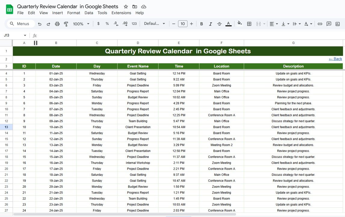 Events Sheet Tab