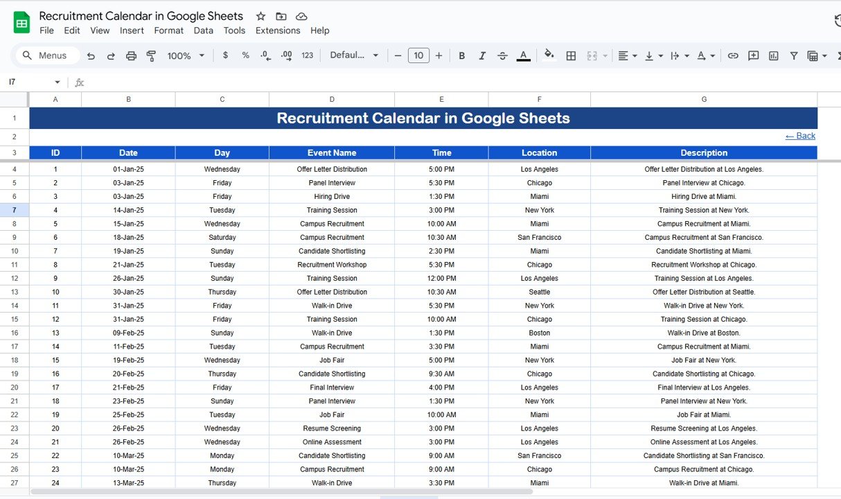 Events Sheet Tab
