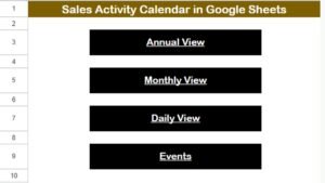 Sales Activity Calendar in Google Sheets
