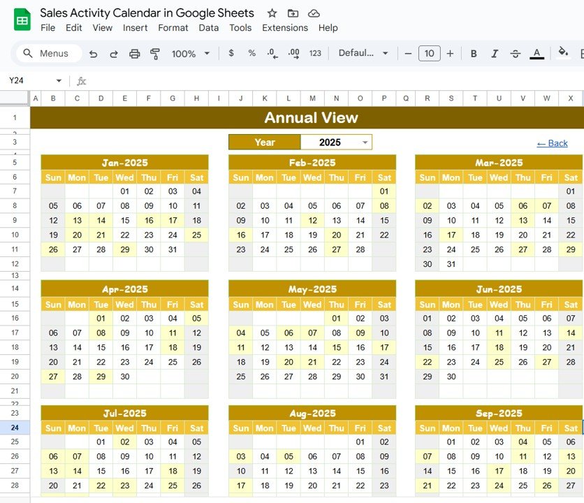 Annual View Sheet Tab