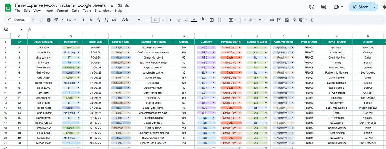 Data Input Sheet Tab