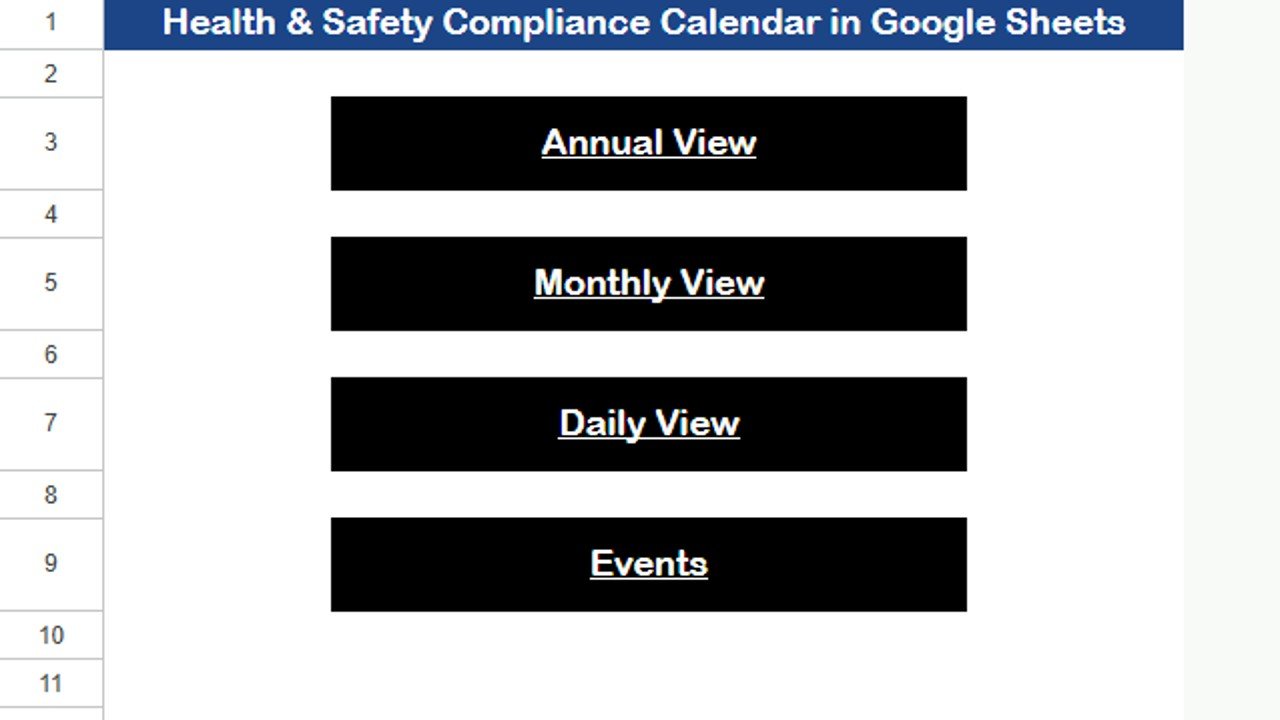 Health & Safety Compliance Calendar in Google Sheets