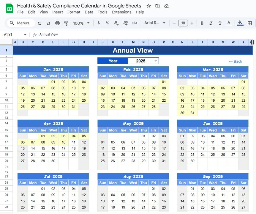 Annual View Sheet Tab