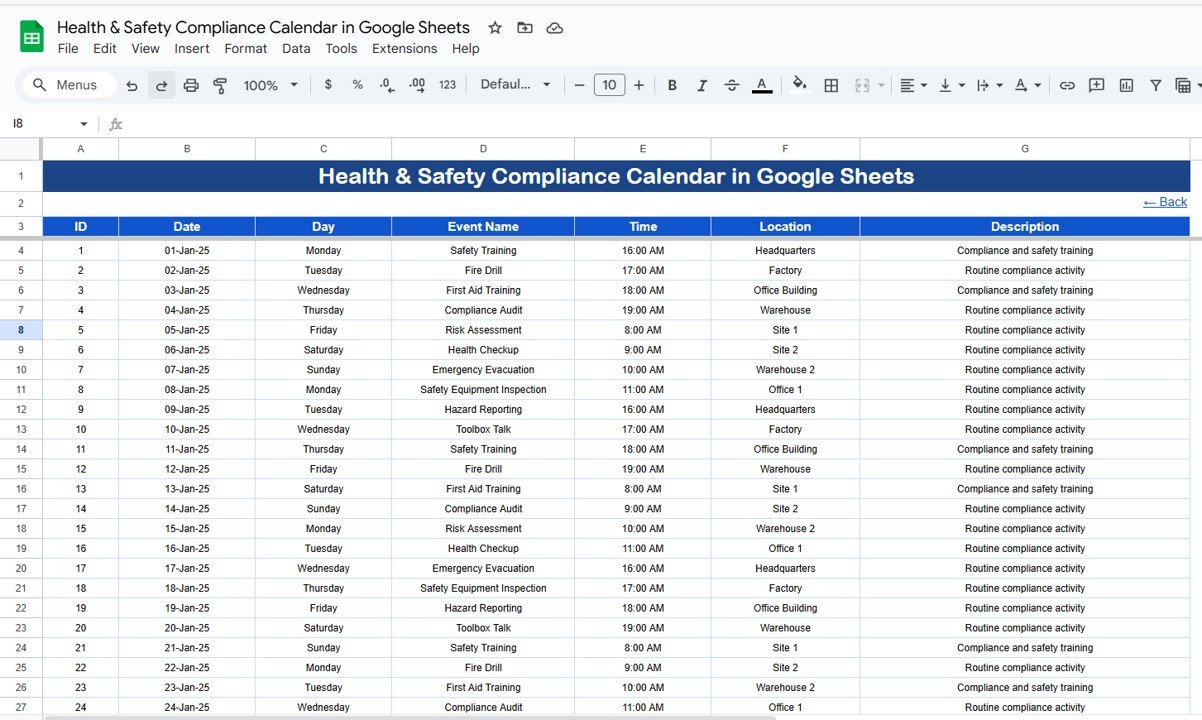 Events Sheet Tab