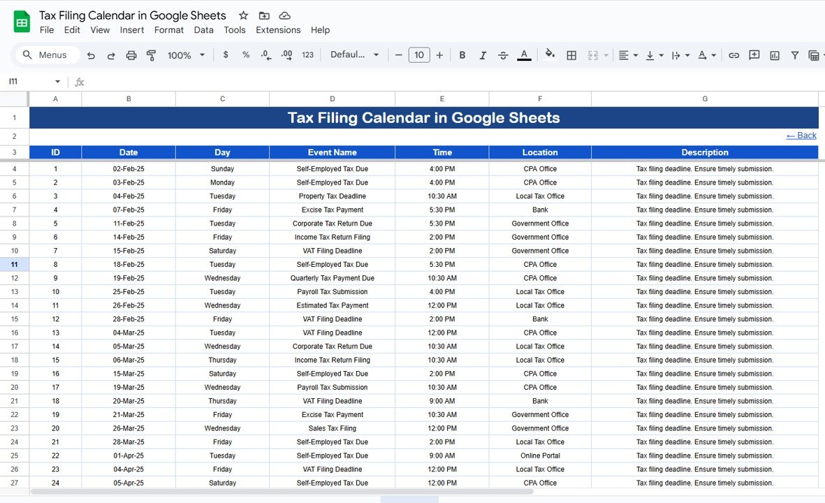 Events Sheet Tab