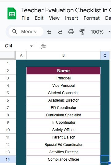 List Sheet Tab