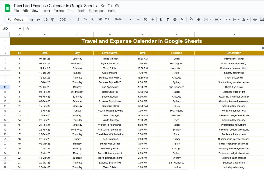 Events Sheet Tab