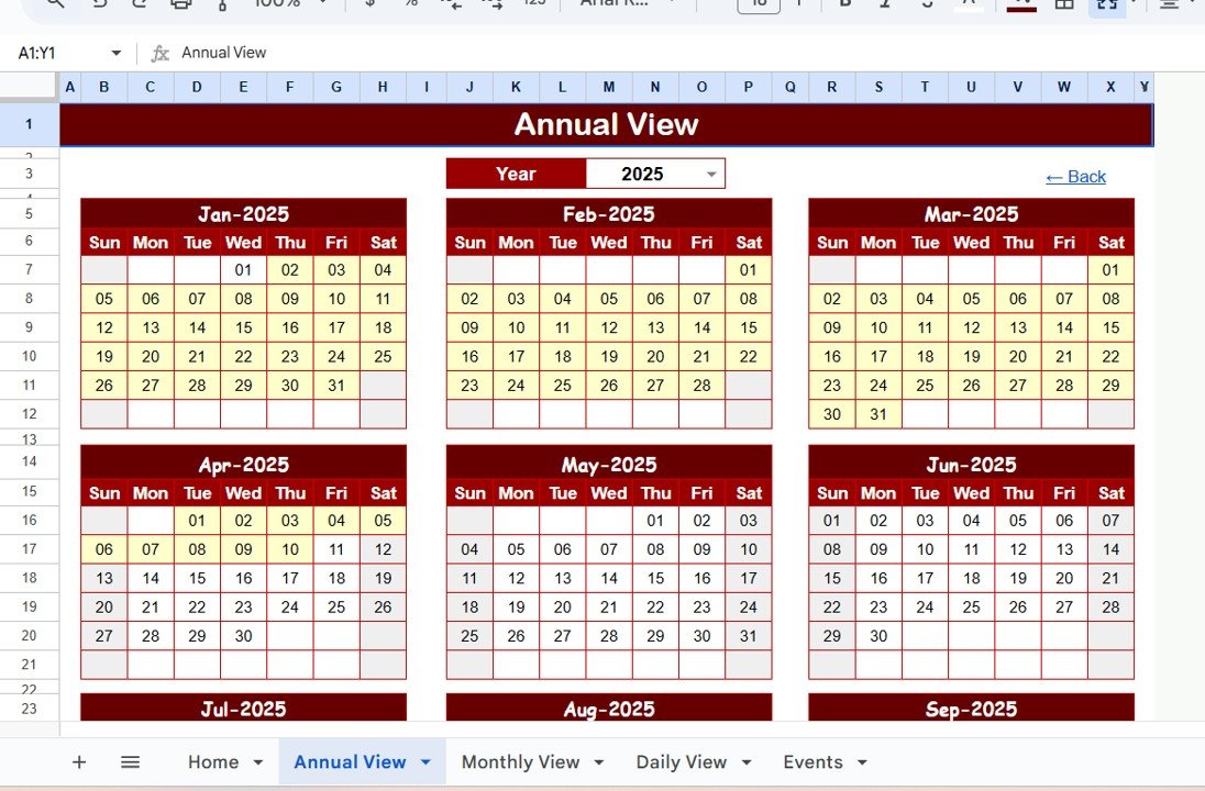  Annual View Sheet Tab