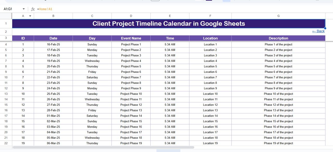Events Sheet Tab