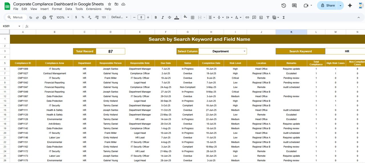 Search Sheet Tab