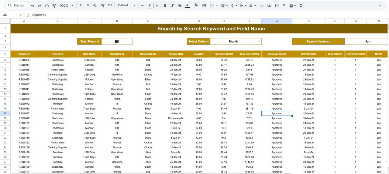 Search Sheet Tab