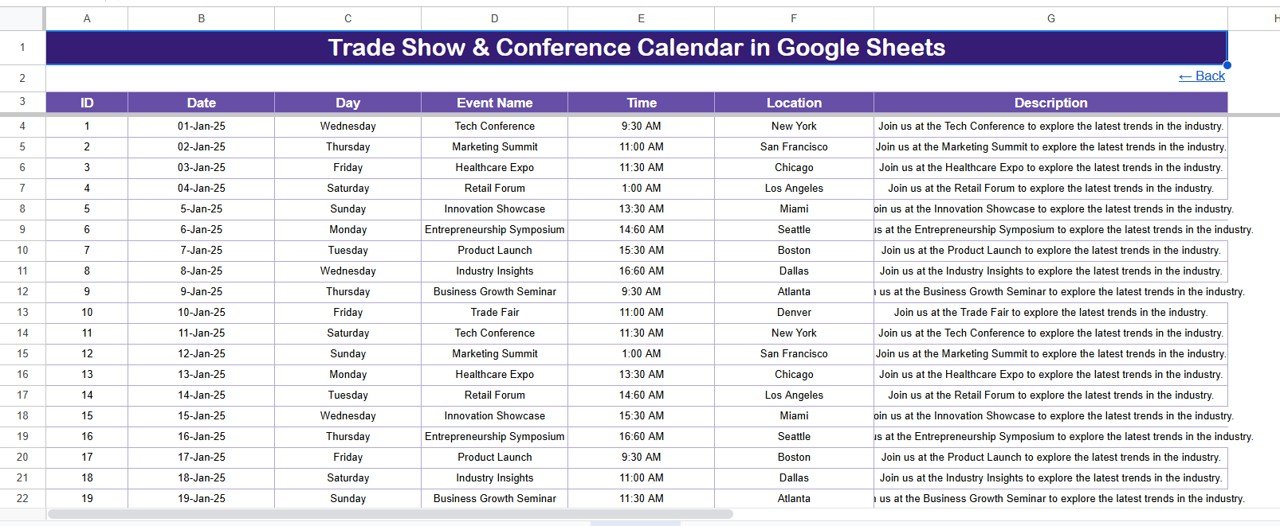 Events Sheet Tab