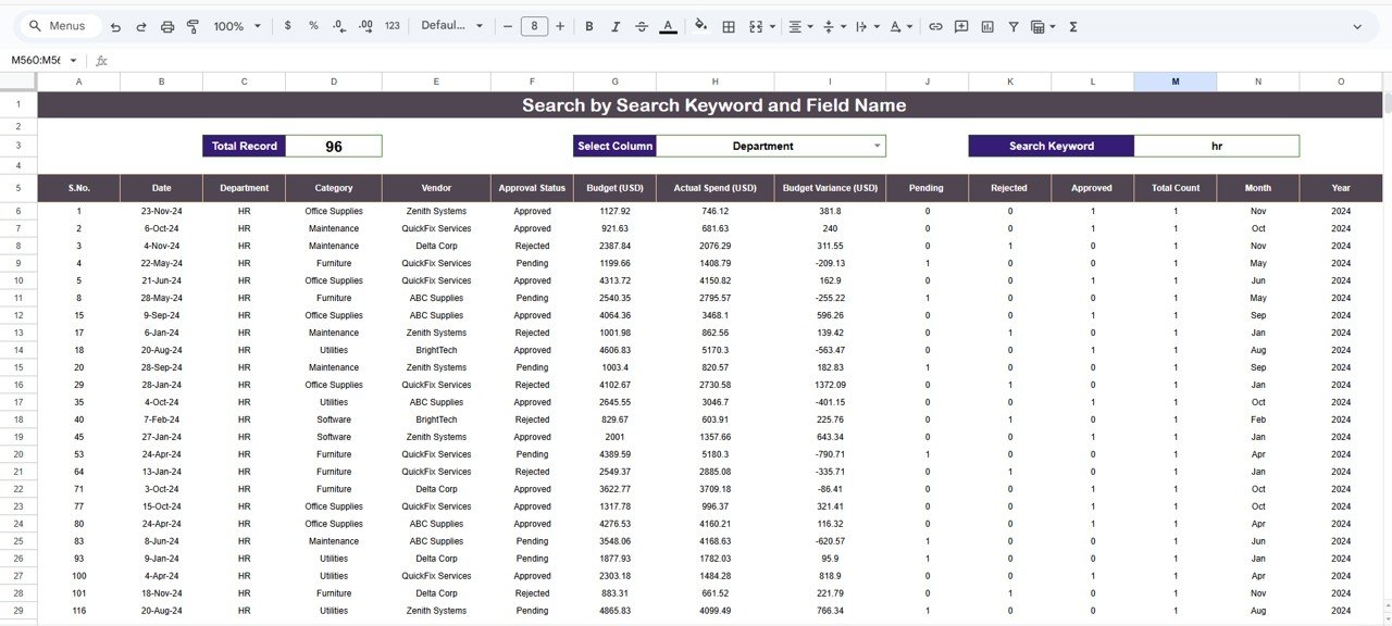 Search by Keyword & Field Name