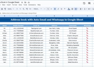 Auto WhatsApp and Email Functionality Address book in Google sheet