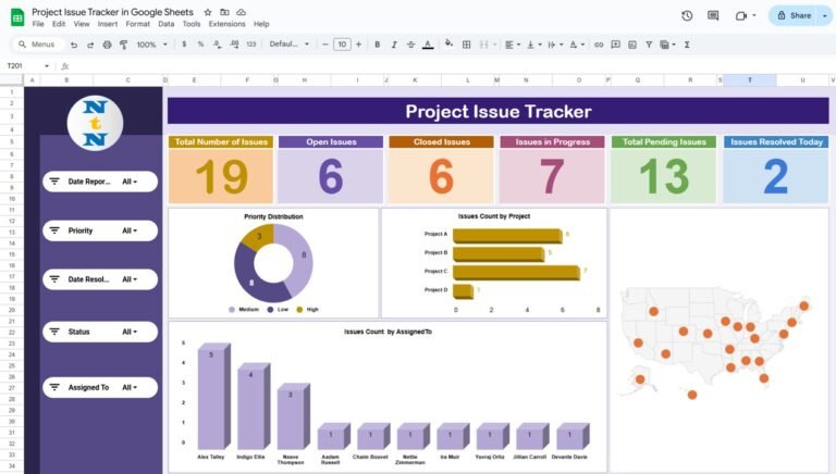 Project Issue Tracker in Google Sheets - Neotech Navigators