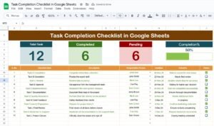 Task Completion Checklist in Google Sheets - Neotech Navigators