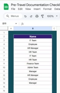 Pre-Travel Documentation Checklist in Google Sheets - Neotech Navigators