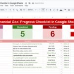 Financial Goal Progress Checklist in Google Sheets