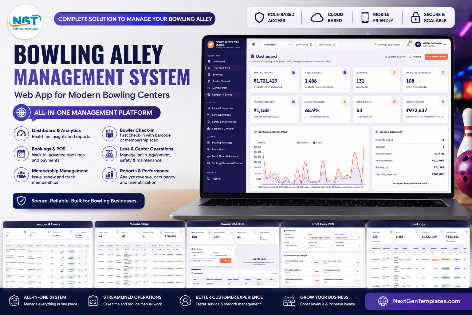 Bowling Alley Management System Web App - complete solution to manage your bowling alley
