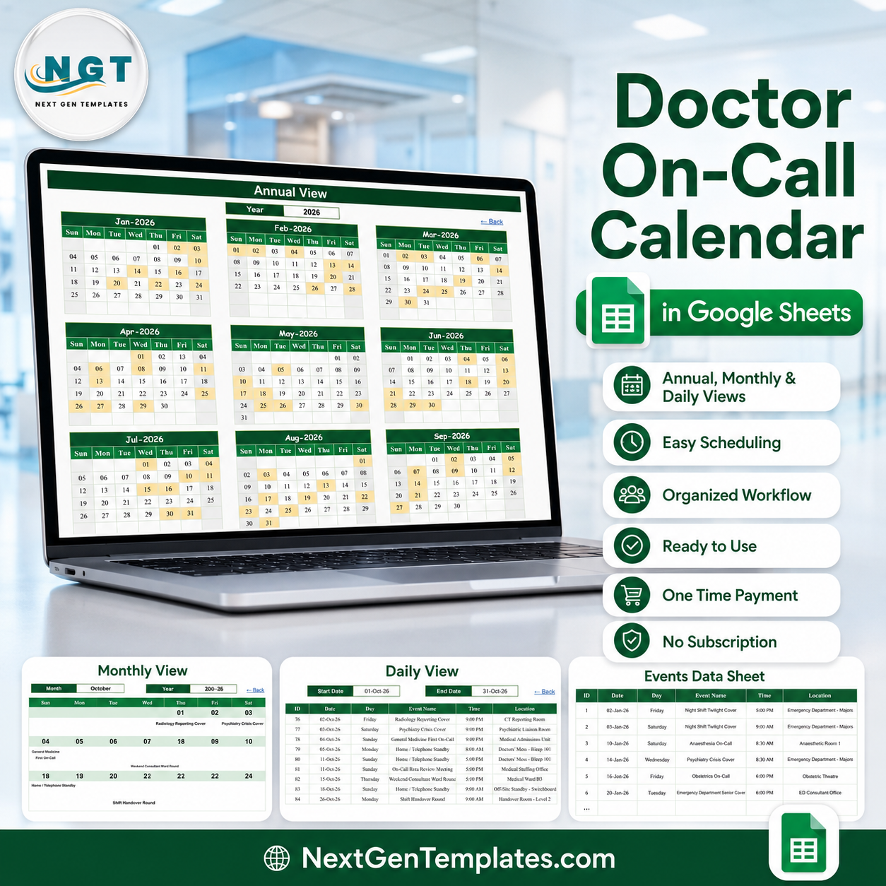 Doctor On-Call Calendar in Google Sheets