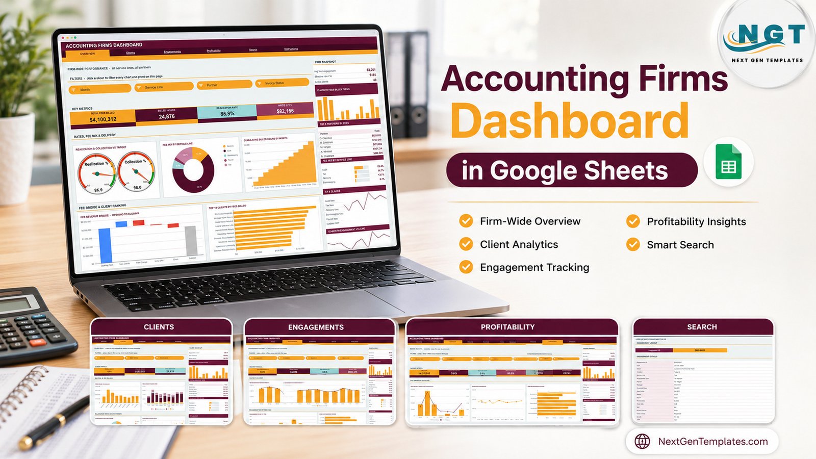 Accounting Firms Dashboard in Google Sheets