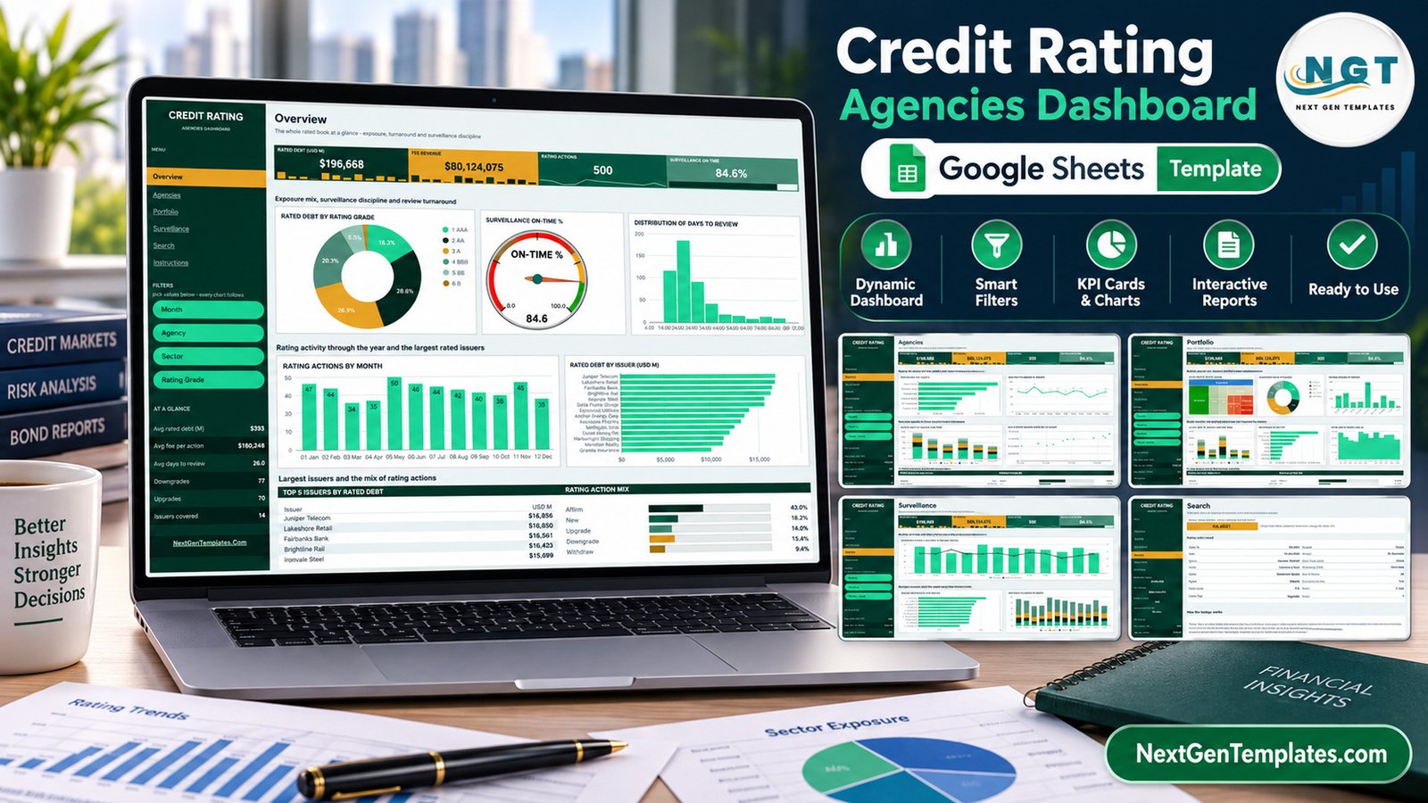 Credit Rating Agencies Dashboard in Google Sheets