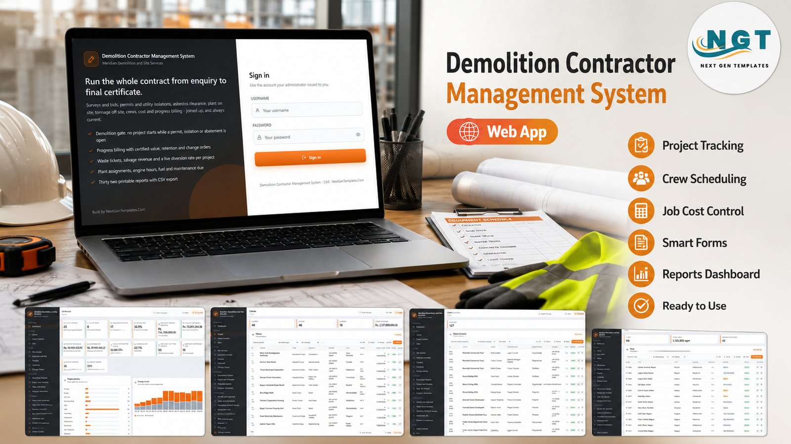 Demolition Contractor Management System Web App