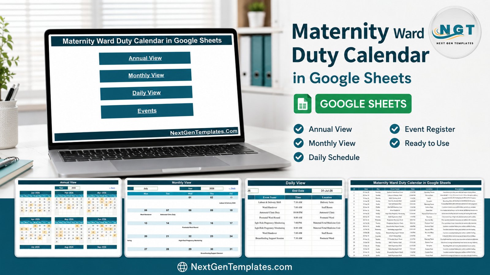 Maternity Ward Duty Calendar in Google Sheets