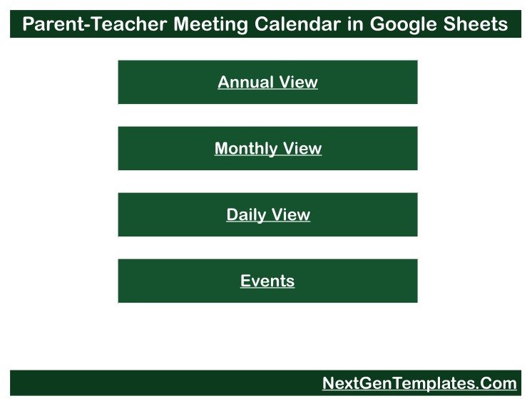 Parent-Teacher Meeting Calendar in Google Sheets home navigation