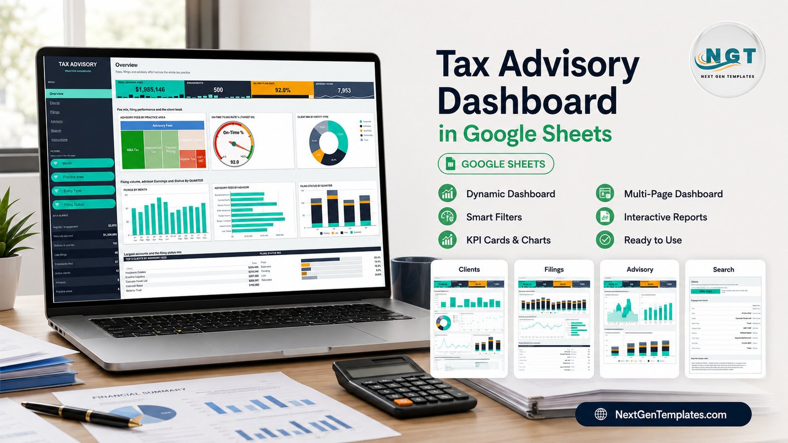 Tax Advisory Dashboard in Google Sheets
