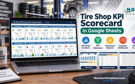 Tire Shop KPI Scorecard in Google Sheets
