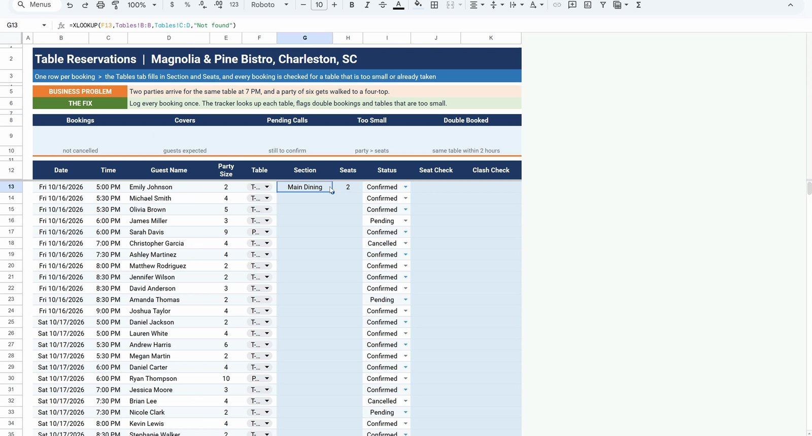XLOOKUP result spills into the next column in Google Sheets