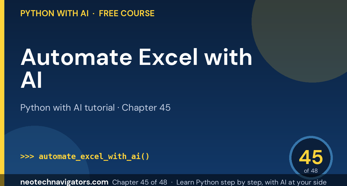 Automate Excel Reports with Python and AI - Python with AI tutorial chapter 45