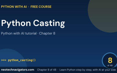 Python Type Casting: int(), float() and str() Explained - Python with AI tutorial chapter 8