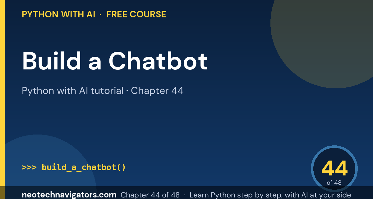 Build a Chatbot in Python with an AI API Step by Step - Python with AI tutorial chapter 44