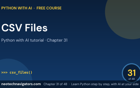 Python CSV Files: Read and Write with the csv Module - Python with AI tutorial chapter 31