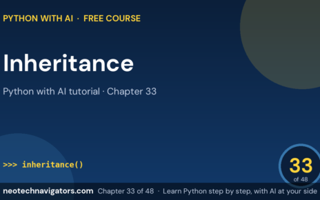 Python Inheritance: Parent, Child Classes and super() - Python with AI tutorial chapter 33