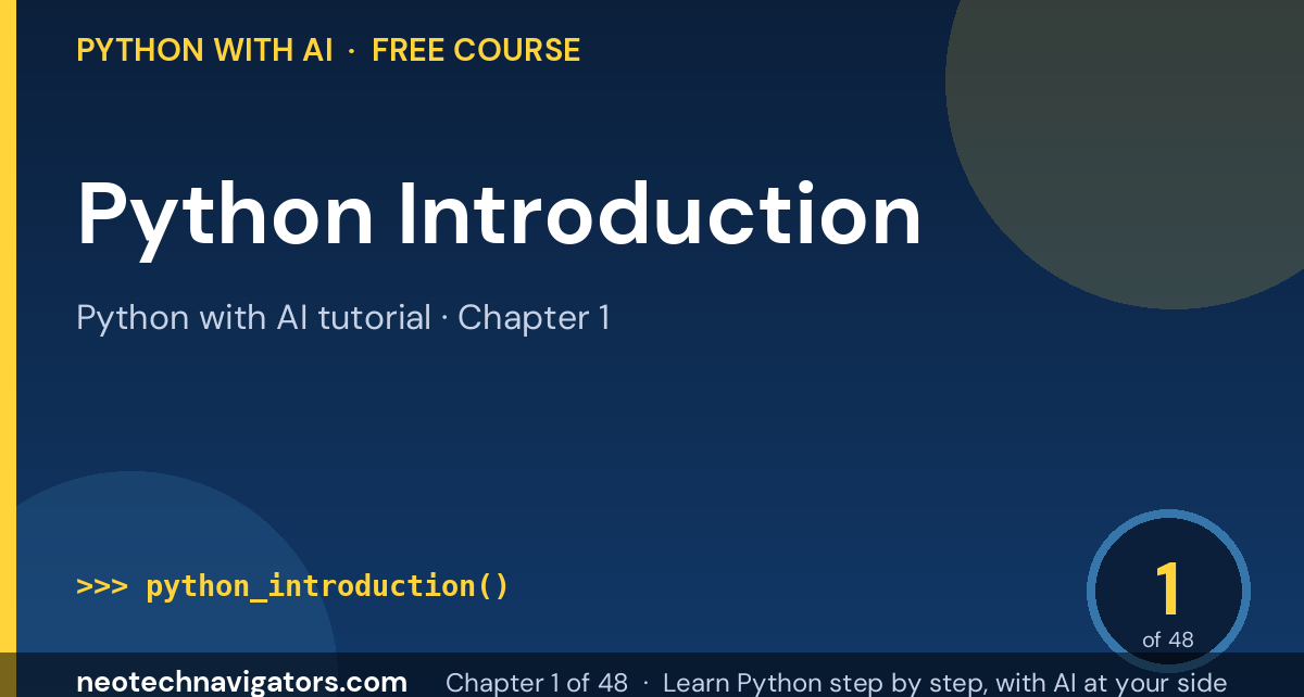 Python Introduction: What Is Python and Why Learn It - Python with AI tutorial chapter 1
