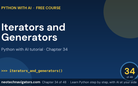Python Iterators and Generators: iter(), next() and yield - Python with AI tutorial chapter 34