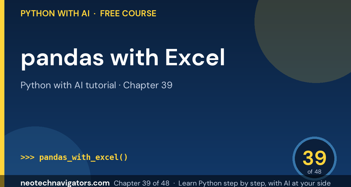 Python pandas: Read and Write Excel and CSV Files - Python with AI tutorial chapter 39