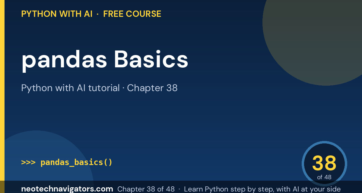 Python pandas Basics: DataFrames, Filtering and GroupBy - Python with AI tutorial chapter 38