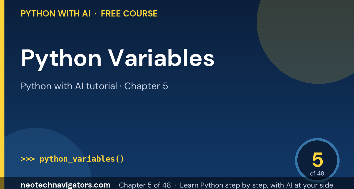 Python Variables: Naming Rules, Assignment and Types - Python with AI tutorial chapter 5