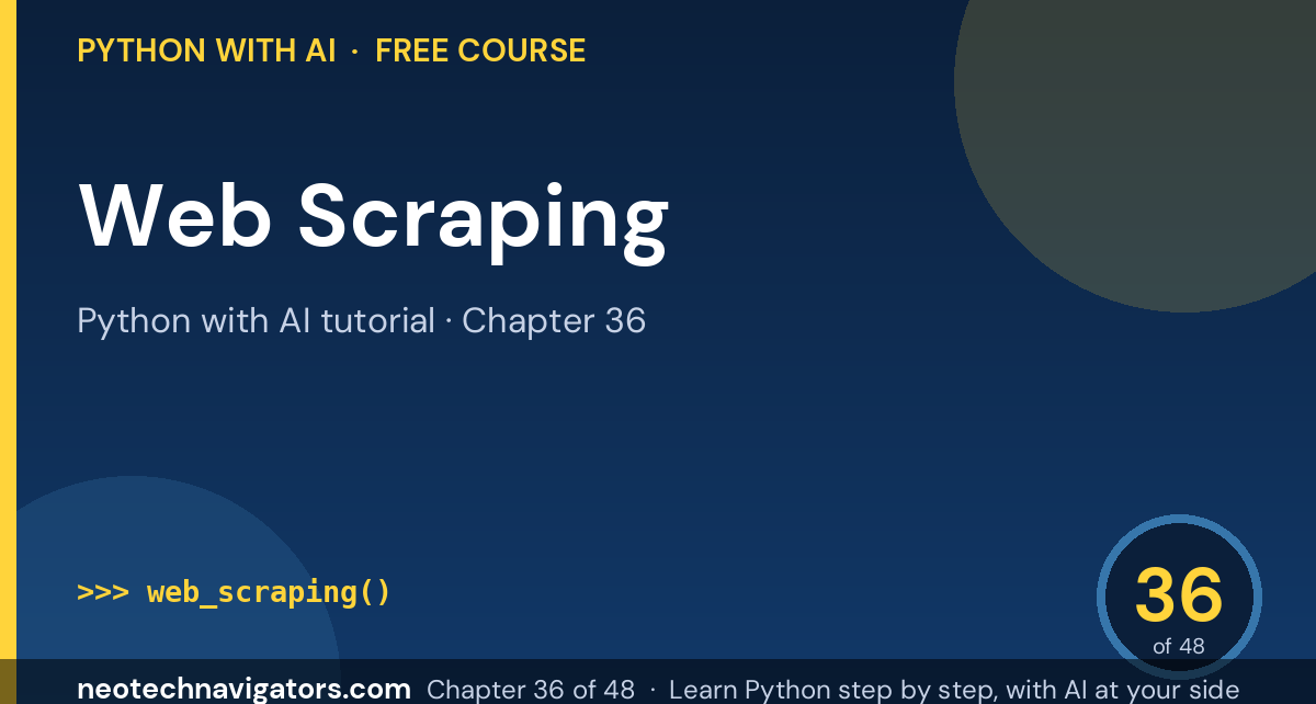 Python Web Scraping with requests and BeautifulSoup - Python with AI tutorial chapter 36